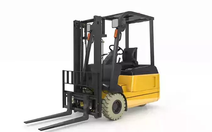 Forklift 3 Wheel Rigged 3D model