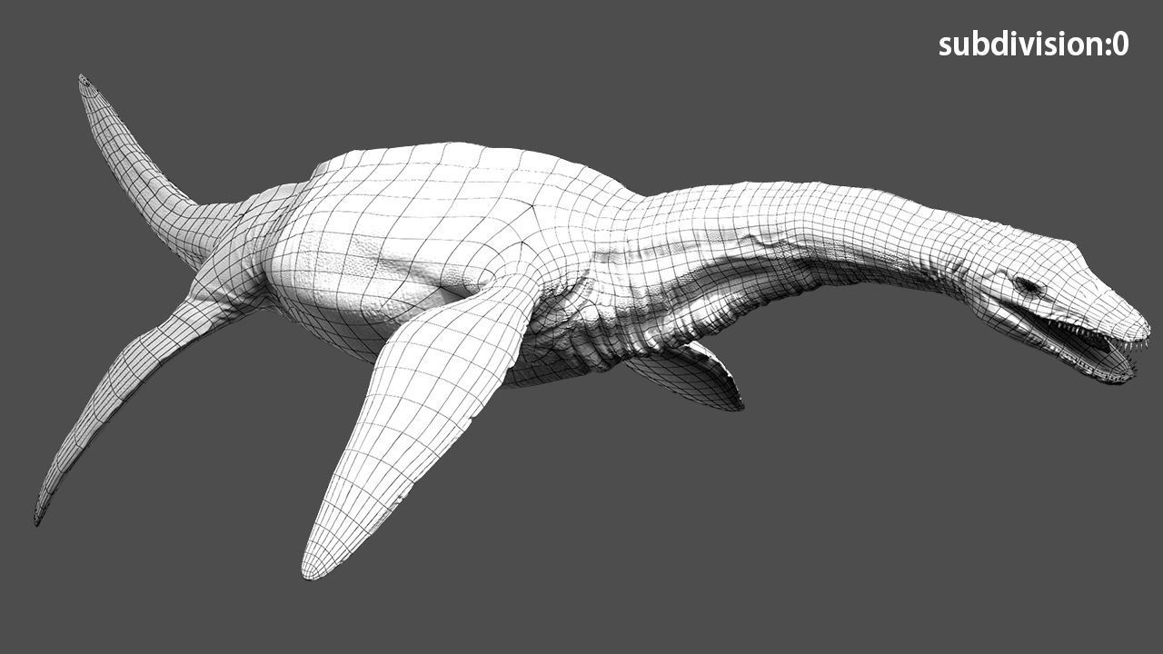 Plesiosaurus 3D Rigged model Low-poly 3D model_16