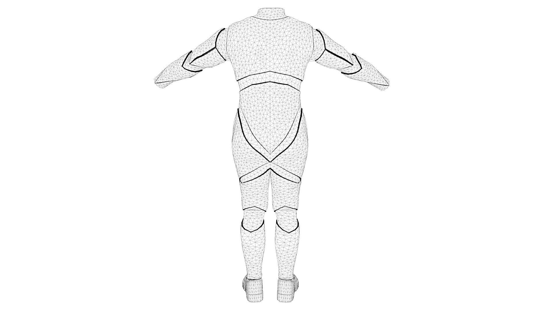 Sci-Fi Uniform Low-poly 3D model_6