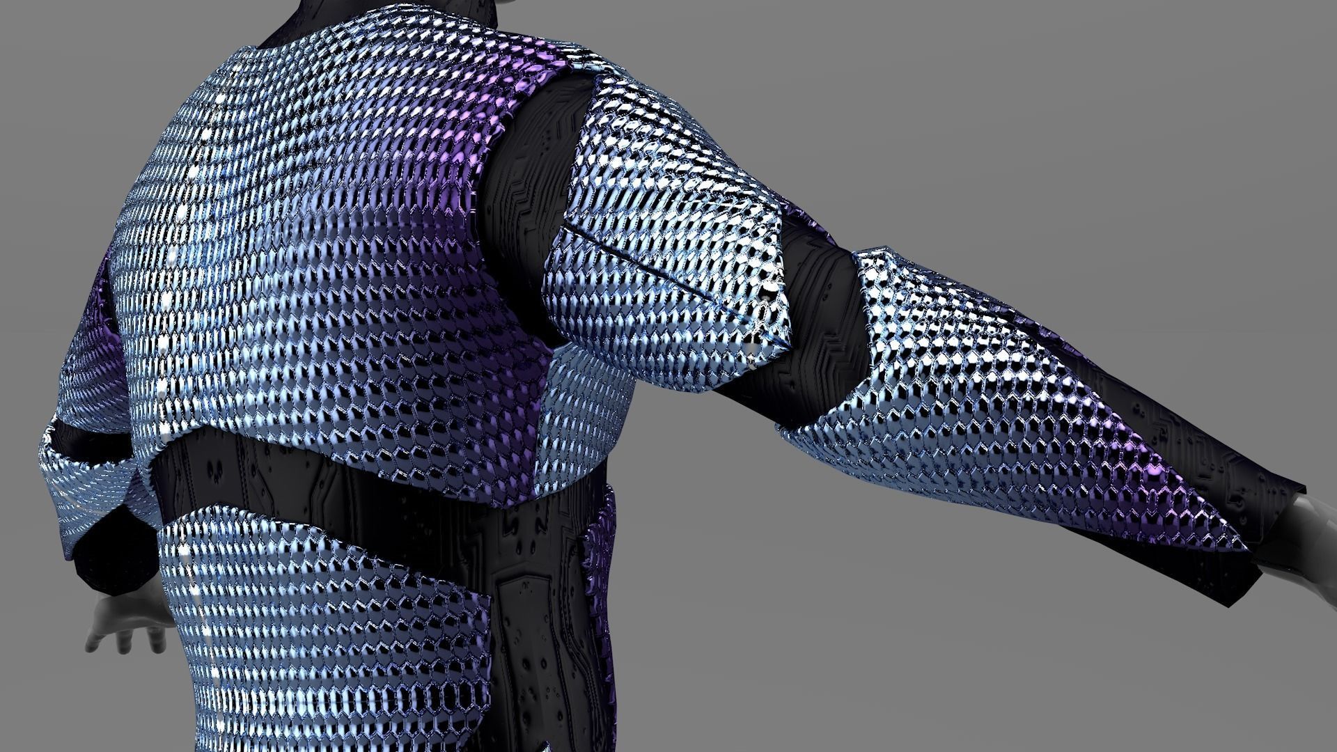 Sci-Fi Uniform Low-poly 3D model_1