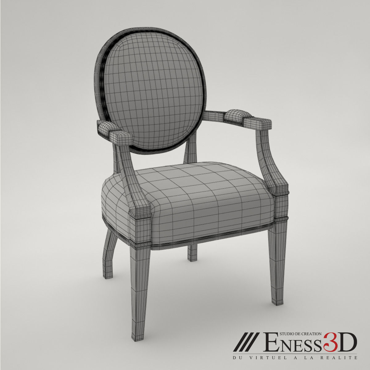 Pro - Armchair Lewis Mittman DC2052-A 3D model_4