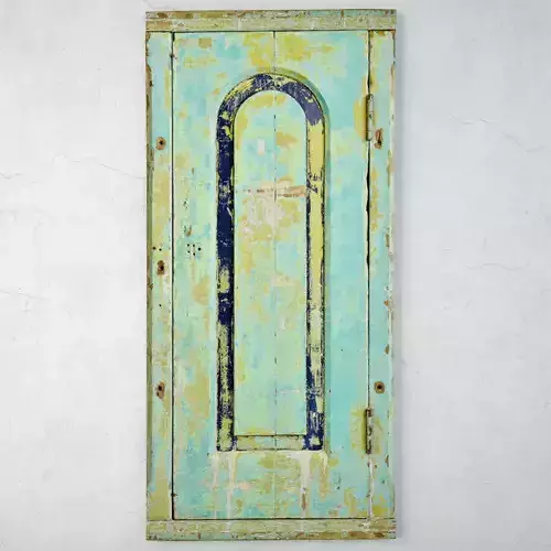 Vintage Wood Shutter Door Mirror 2