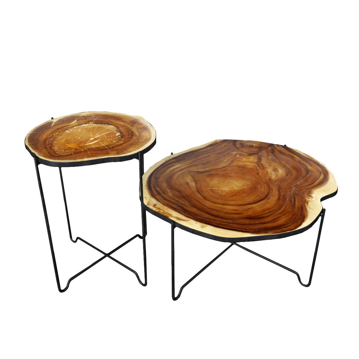 Wood Slice Coffee Tables 3D model_1