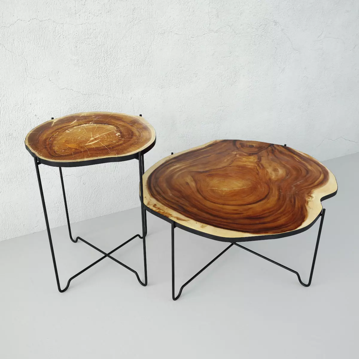 Wood Slice Coffee Tables 3D model_0