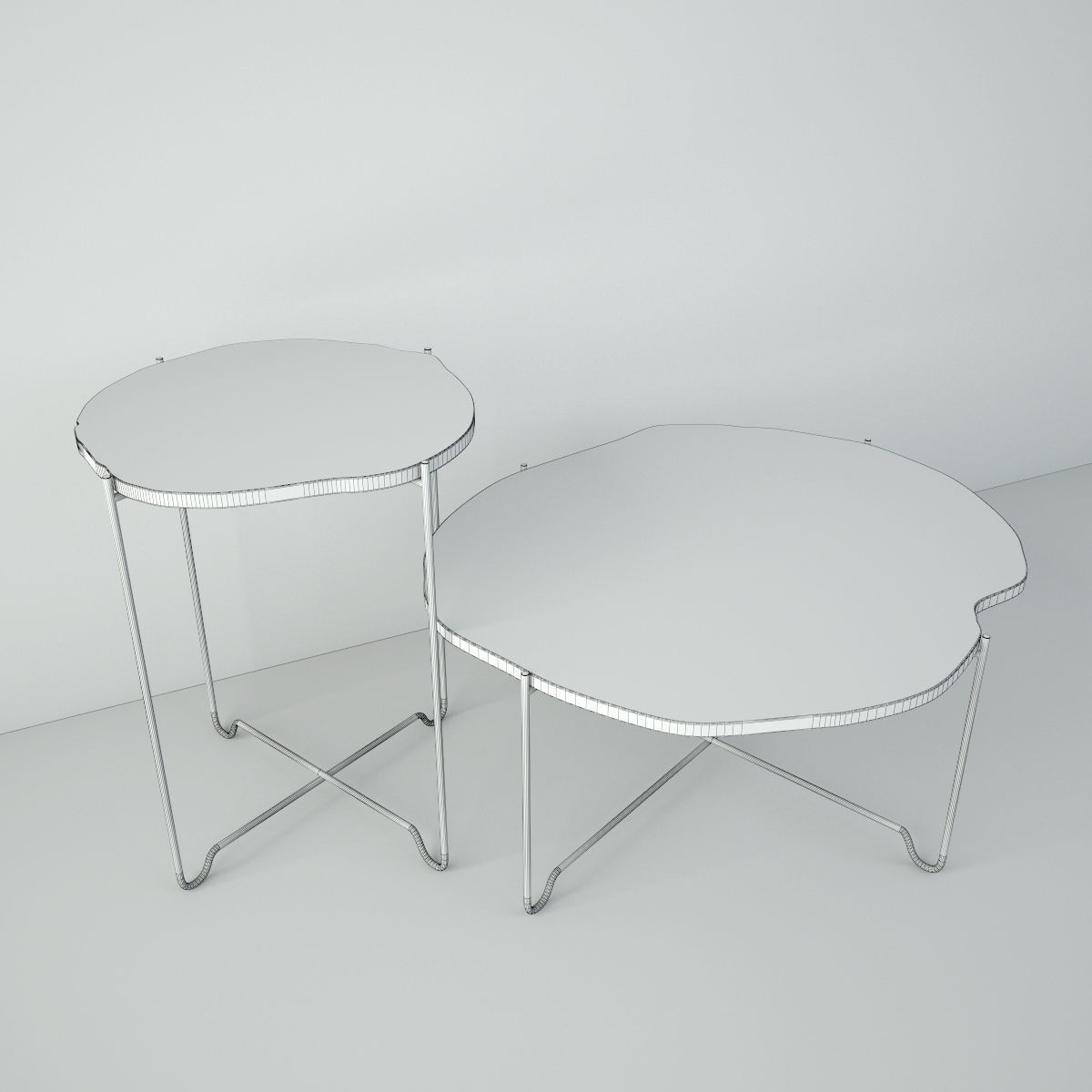 Wood Slice Coffee Tables 3D model_2