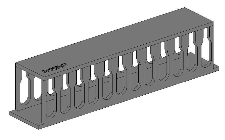 ORGANIZADOR rectangular shelf with two rows of drawers 3D model_1