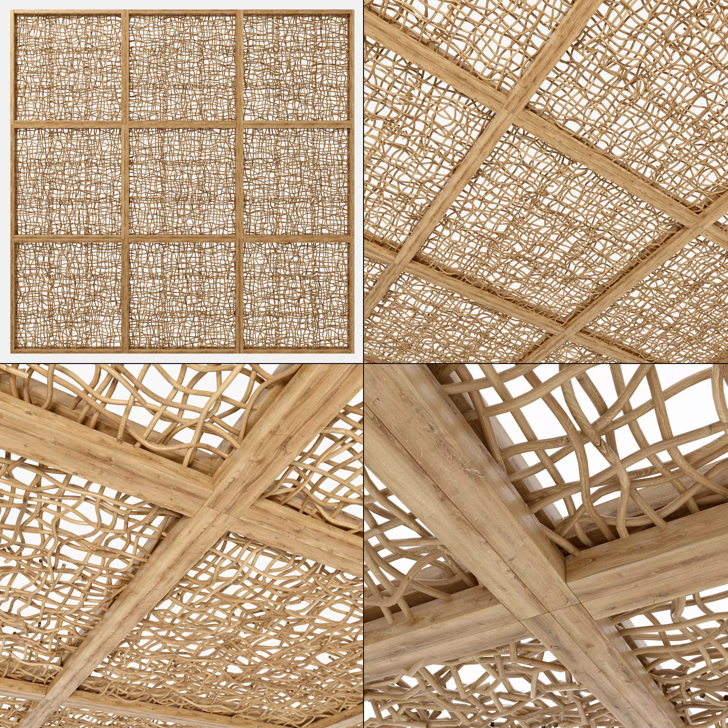 Ceiling wood curls  branch n1 3D model_0