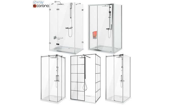 Ravak and Radaway shower set 89 3D model