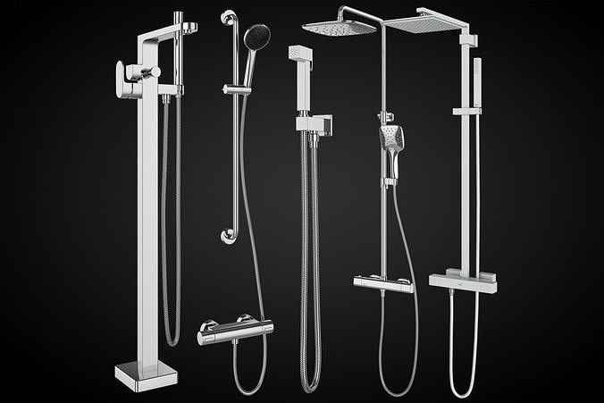 Shower systems Villeroy and Boch -Ravak -GROHE set 90 3D model