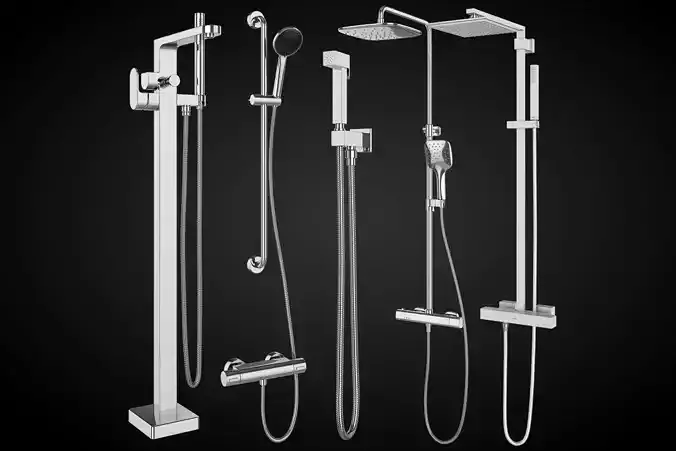 Shower systems Villeroy and Boch -Ravak -GROHE set 90 3D model