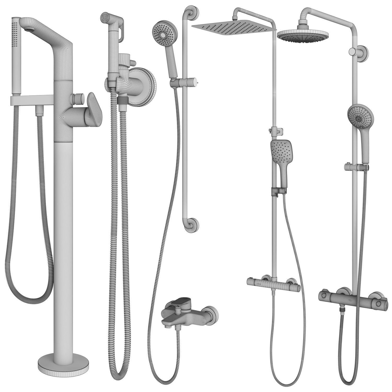Shower systems Villeroy and Boch -Ravak -GROHE set 91 3D model_9