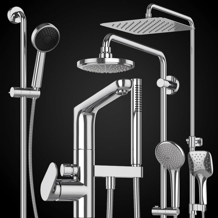 Shower systems Villeroy and Boch -Ravak -GROHE set 91 3D model_2