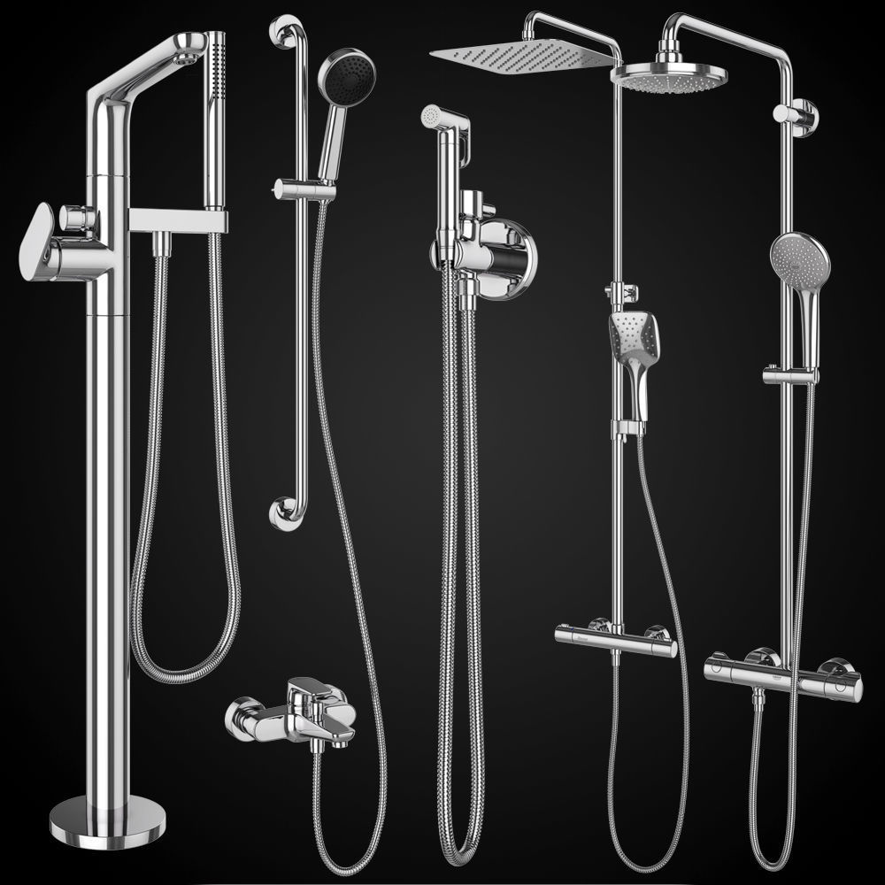 Shower systems Villeroy and Boch -Ravak -GROHE set 91 3D model_1