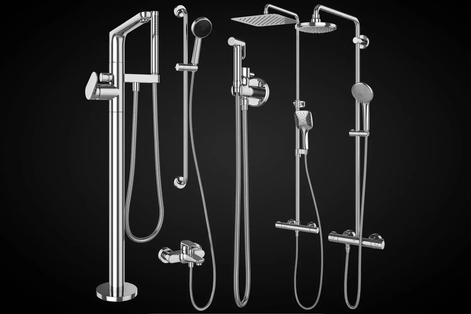 Shower systems Villeroy and Boch -Ravak -GROHE set 91 3D model_0