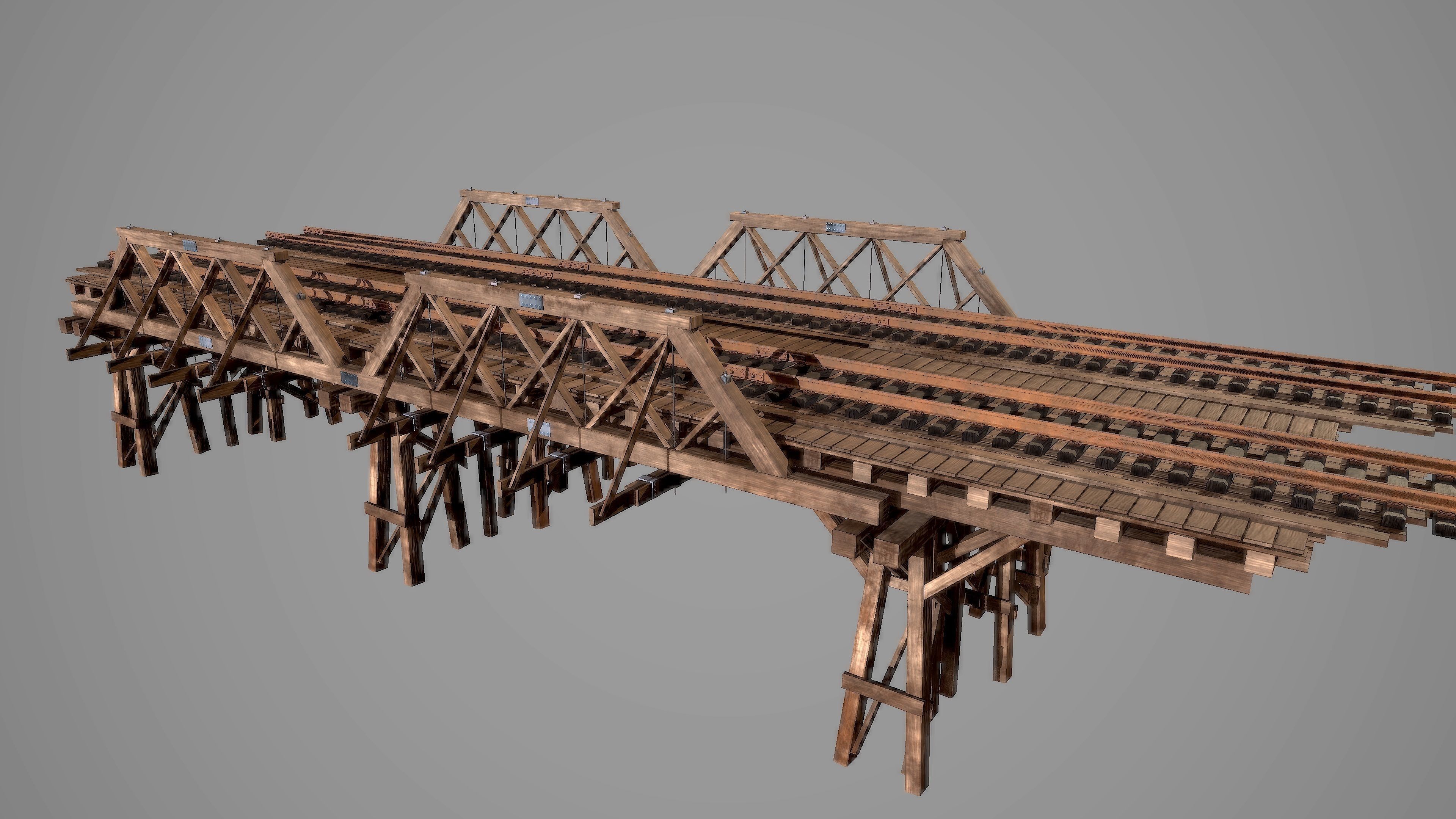 Wooden railway bridge