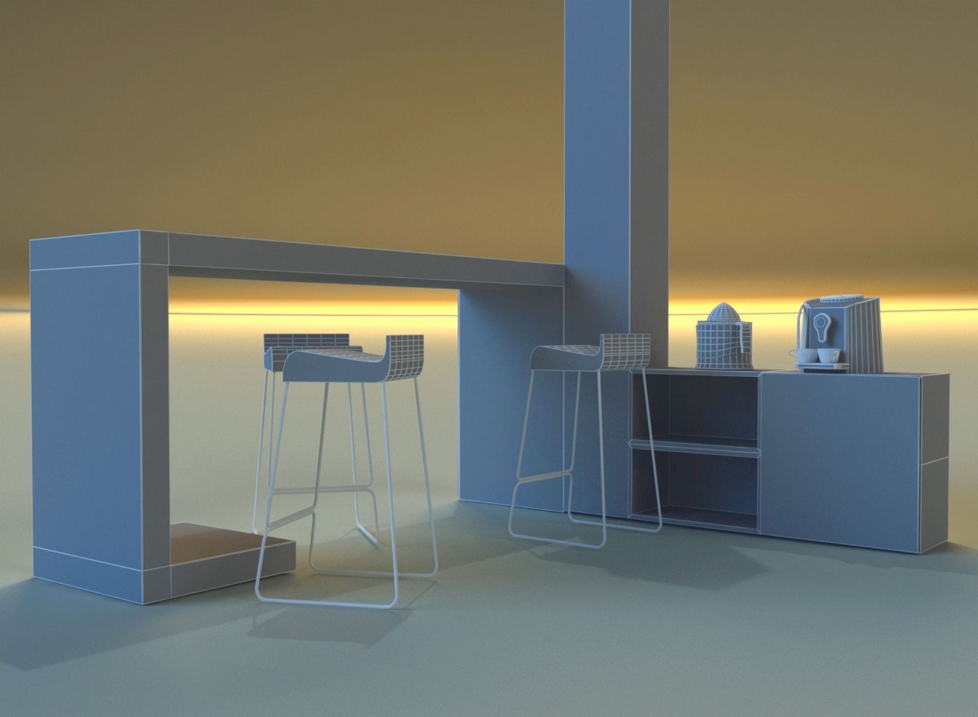 Bar in the Art Nouveau style 3D model_14