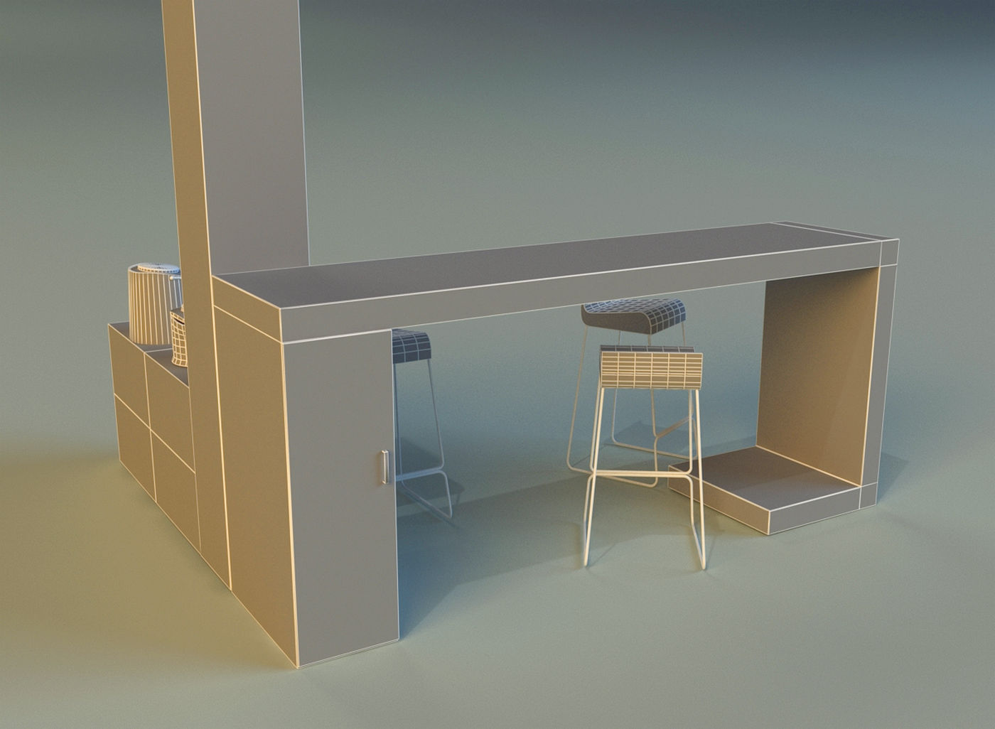 Bar in the Art Nouveau style 3D model_9