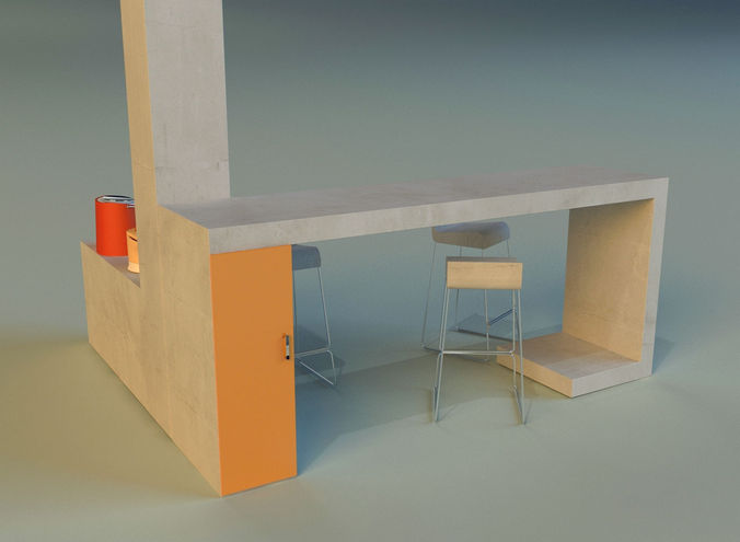 Bar in the Art Nouveau style 3D model