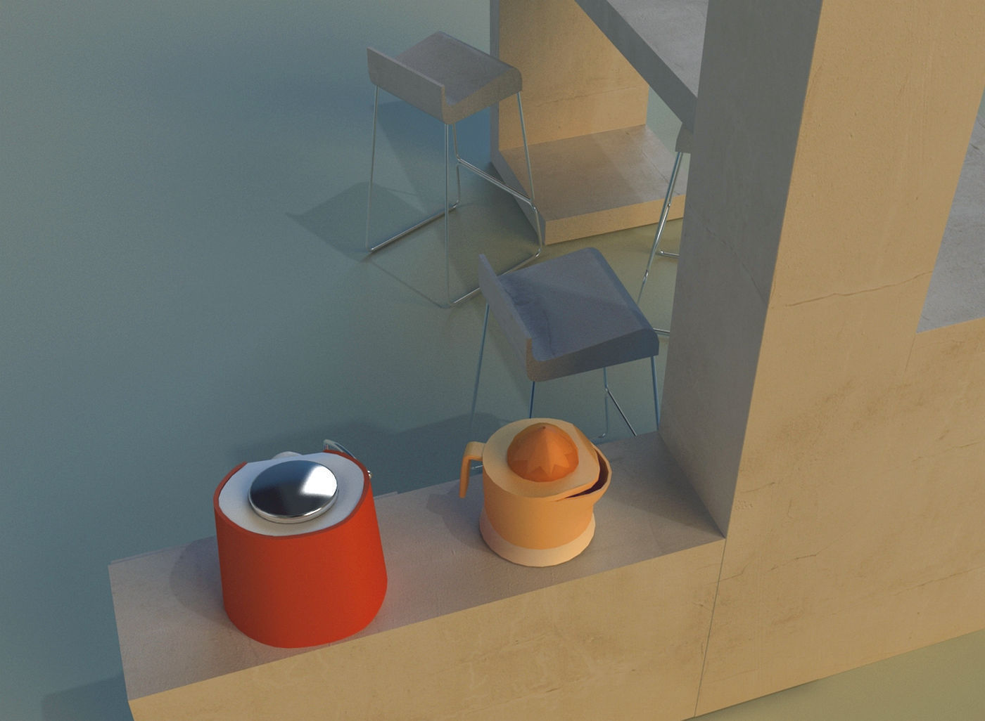 Bar in the Art Nouveau style 3D model_8