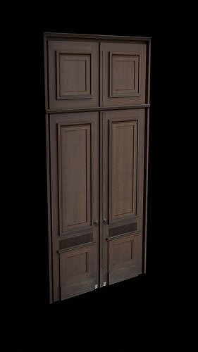 Wooden Door Lowpoly Free low-poly 3D model