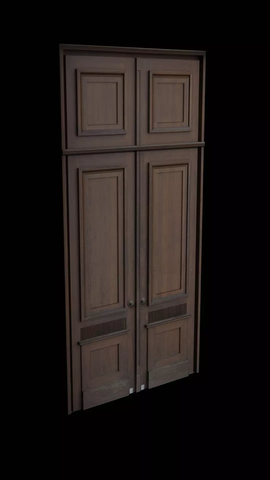 Wooden Door Lowpoly Free low-poly 3D model_0