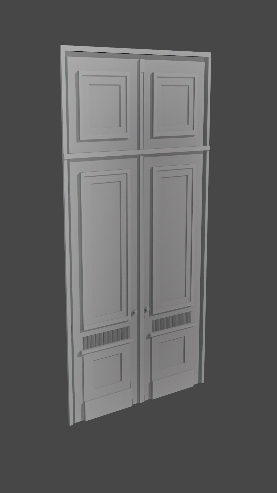 Wooden Door Lowpoly Free low-poly 3D model_1