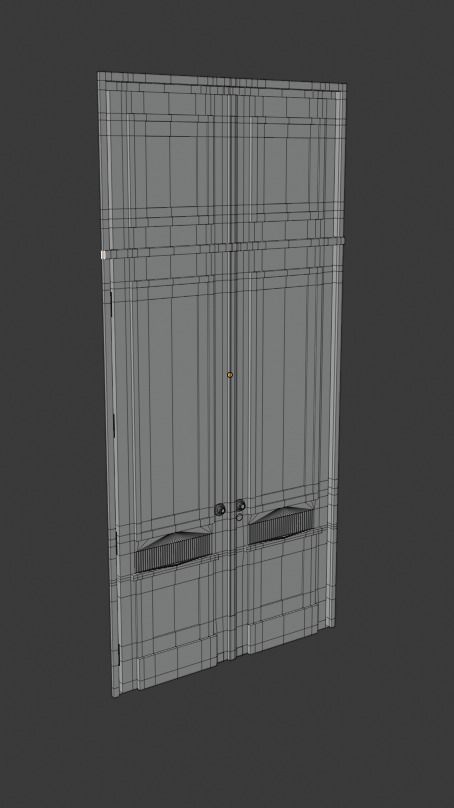 Wooden Door Lowpoly Free low-poly 3D model_2
