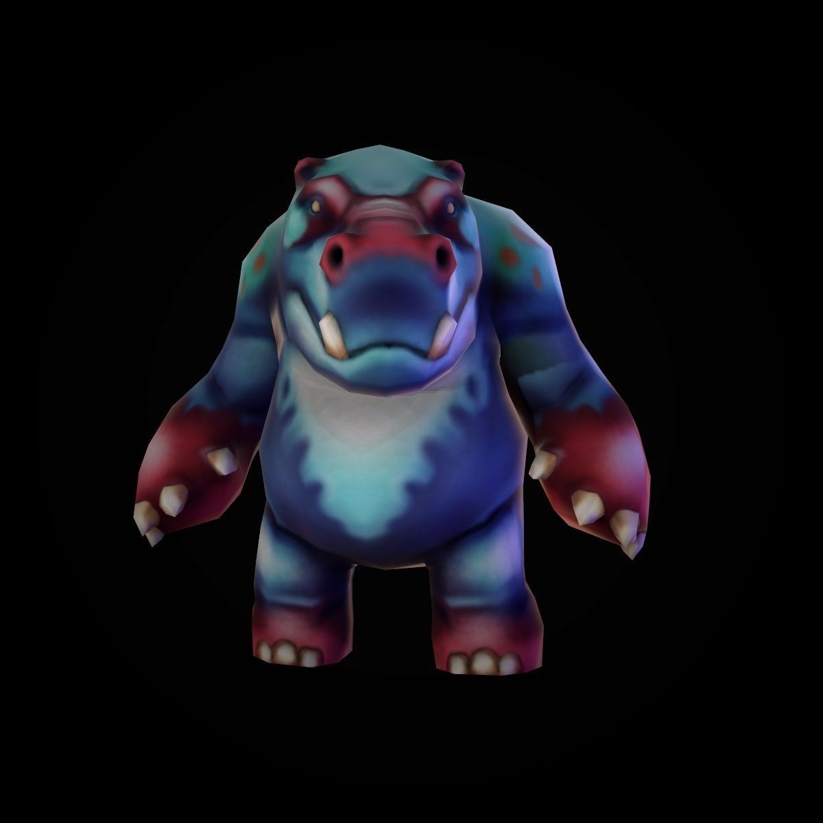 Character Hippo Low-poly 3D model_2