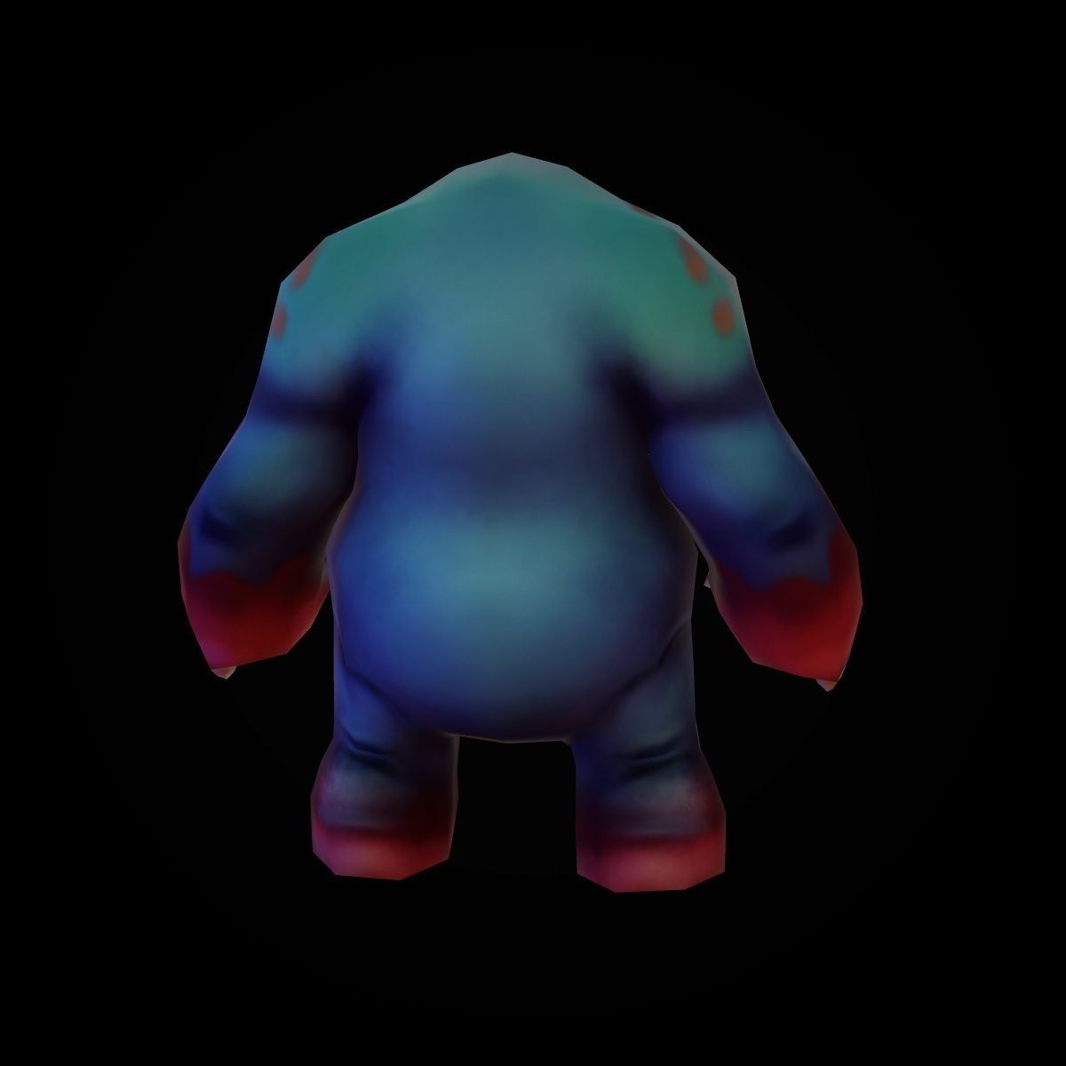Character Hippo Low-poly 3D model_4