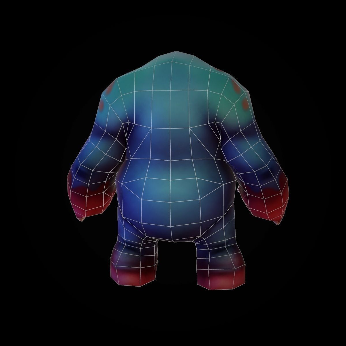 Character Hippo Low-poly 3D model_7