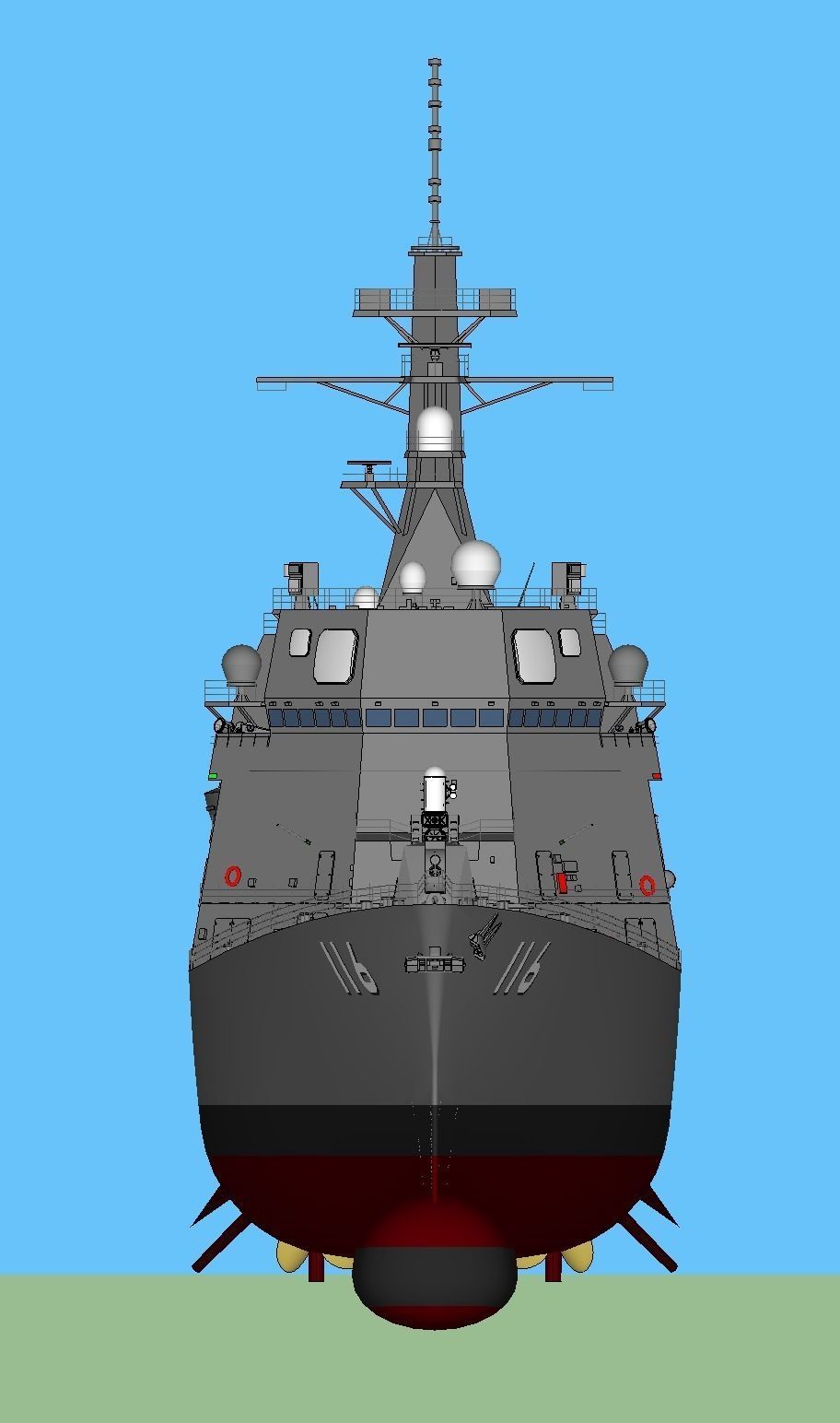 Akizuki Class Destroyer 3D model_6
