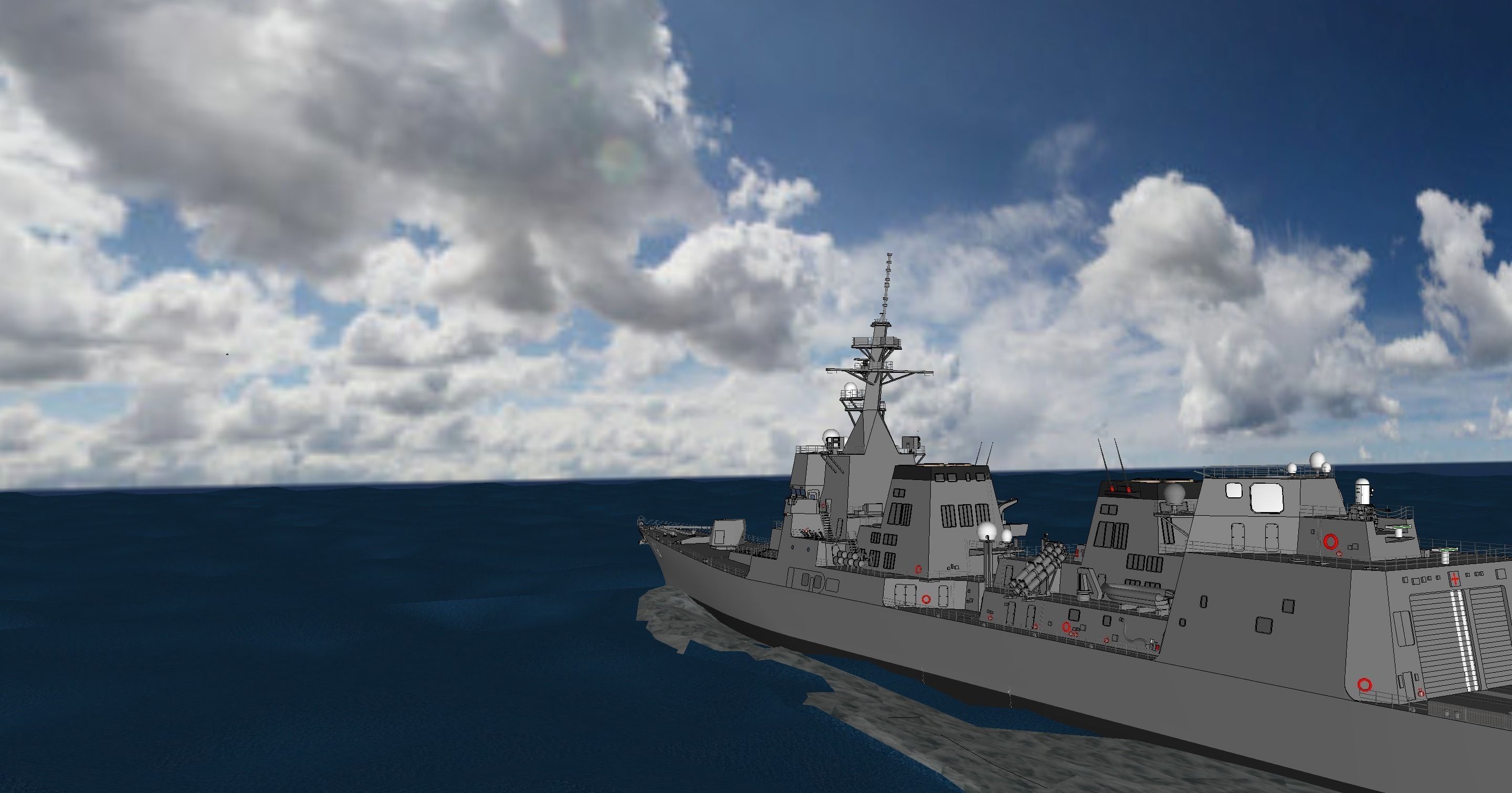 Akizuki Class Destroyer 3D model_12