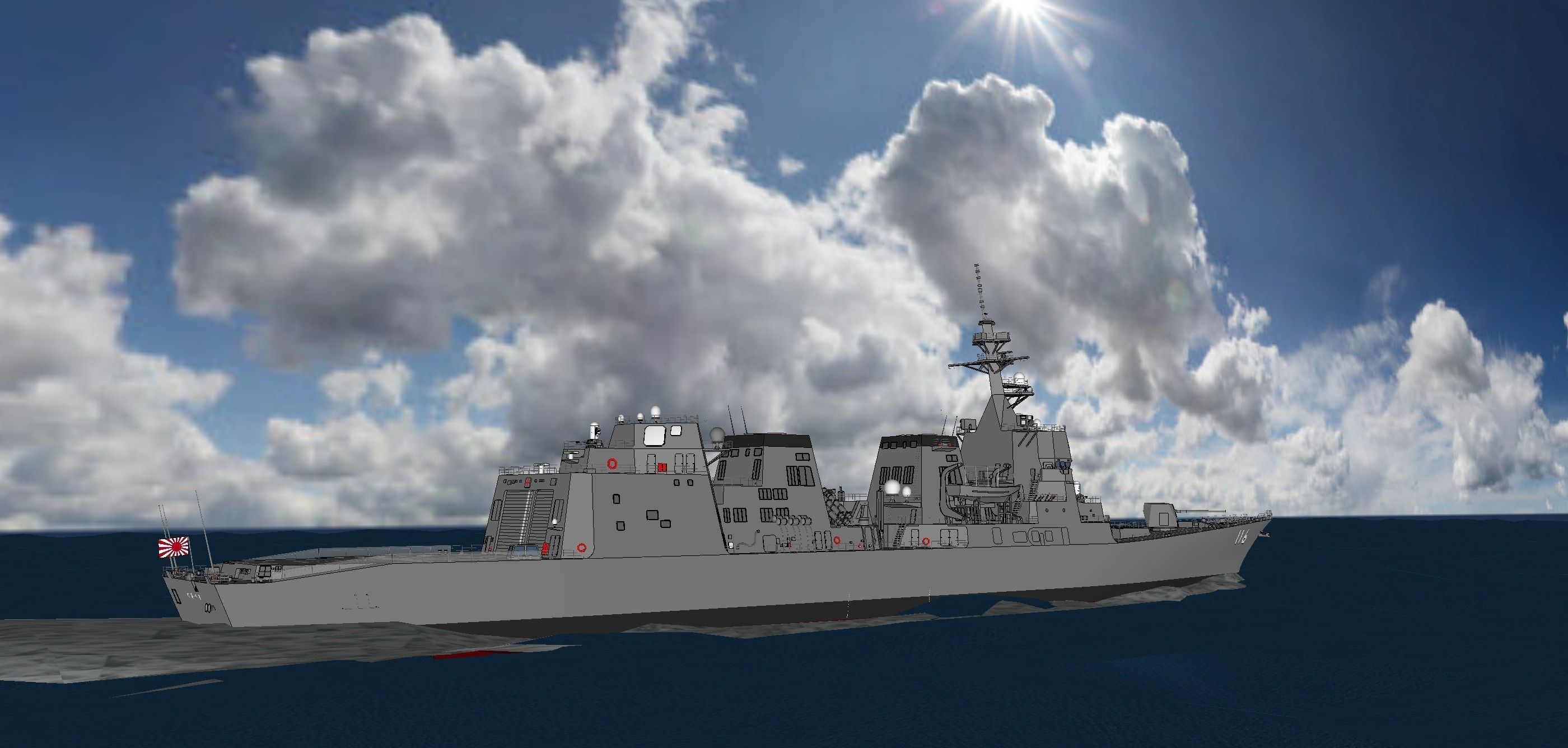 Akizuki Class Destroyer 3D model_13