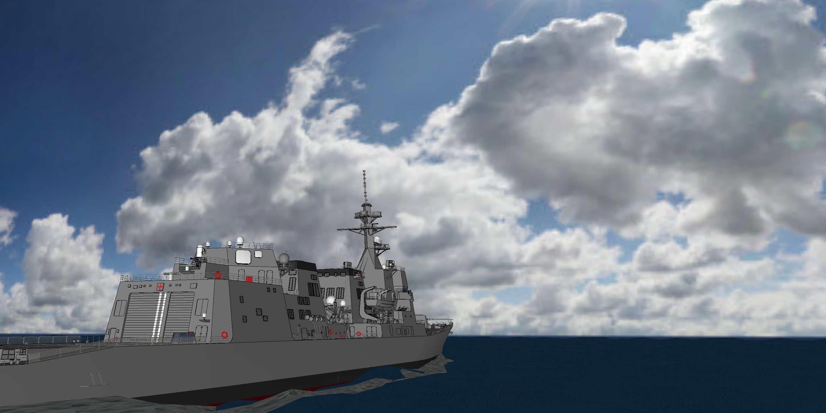 Akizuki Class Destroyer 3D model_10