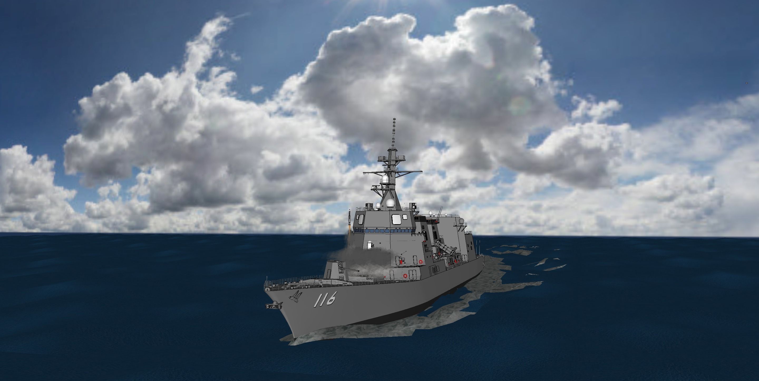 Akizuki Class Destroyer 3D model_1