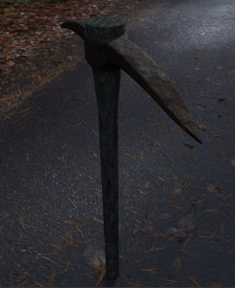 old pickaxe Low-poly 3D model_17