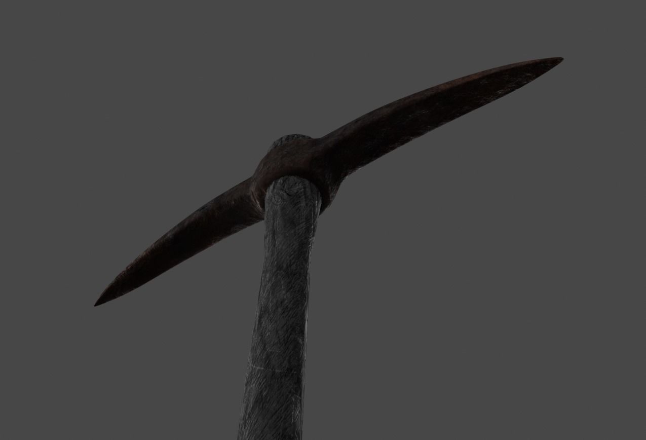old pickaxe Low-poly 3D model_9
