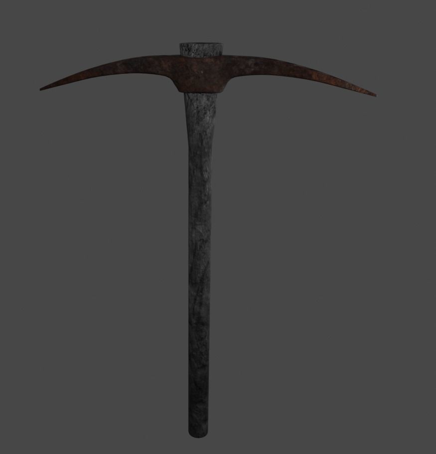 old pickaxe Low-poly 3D model_13