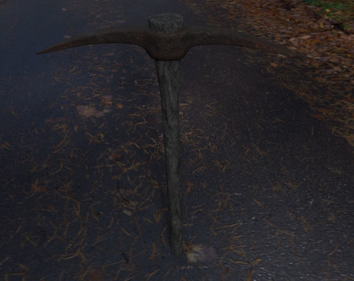 old pickaxe Low-poly 3D model_15