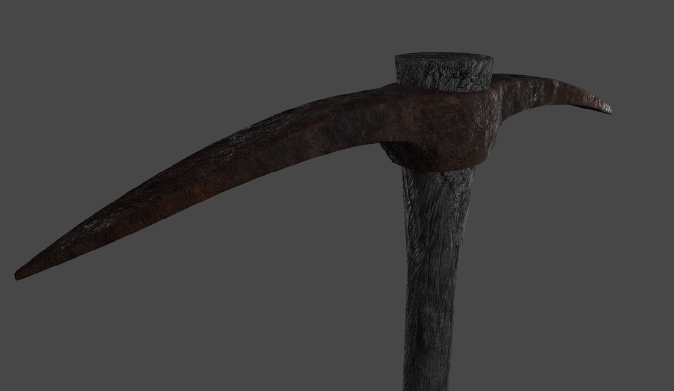 old pickaxe Low-poly 3D model_14