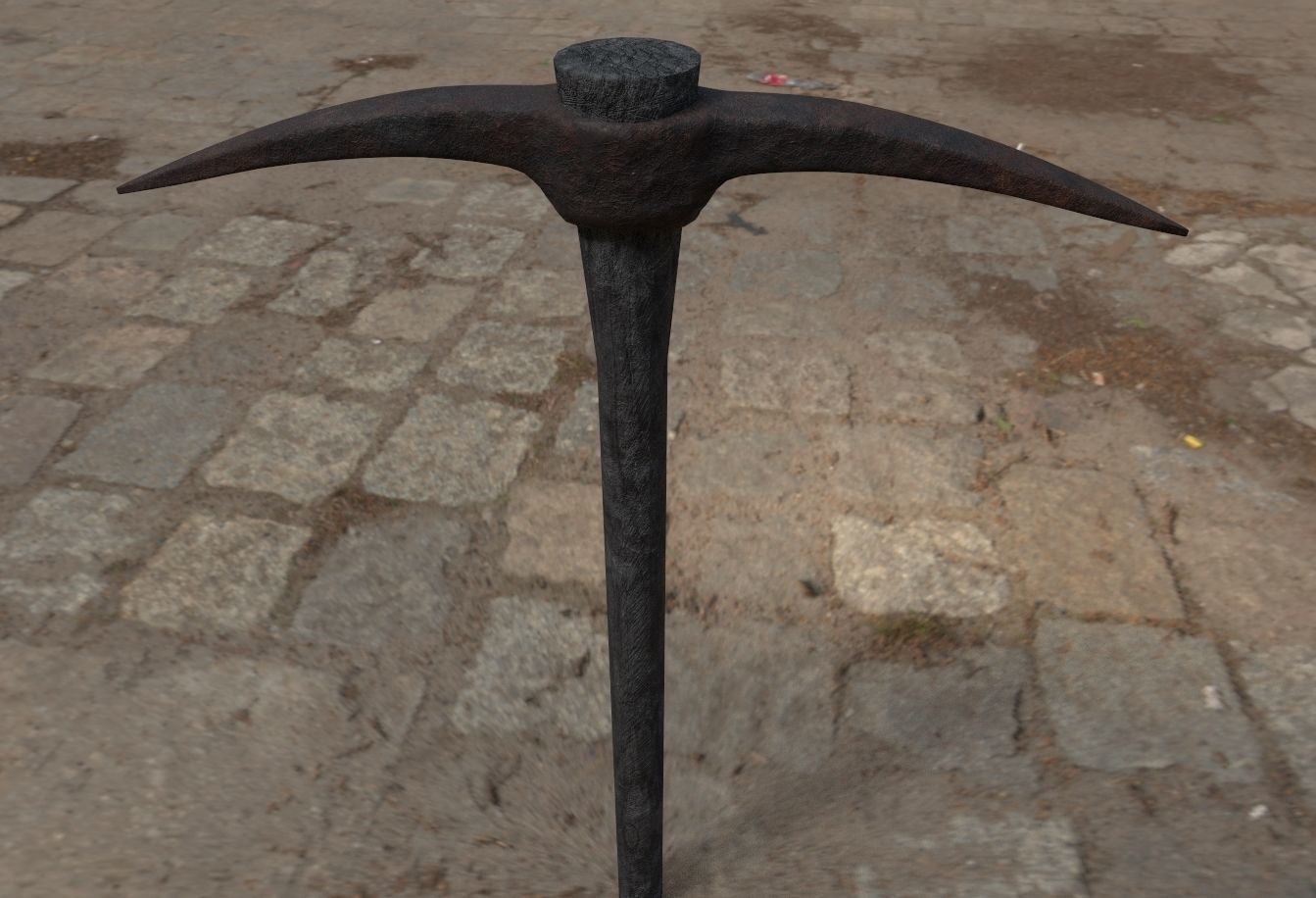 old pickaxe Low-poly 3D model_12