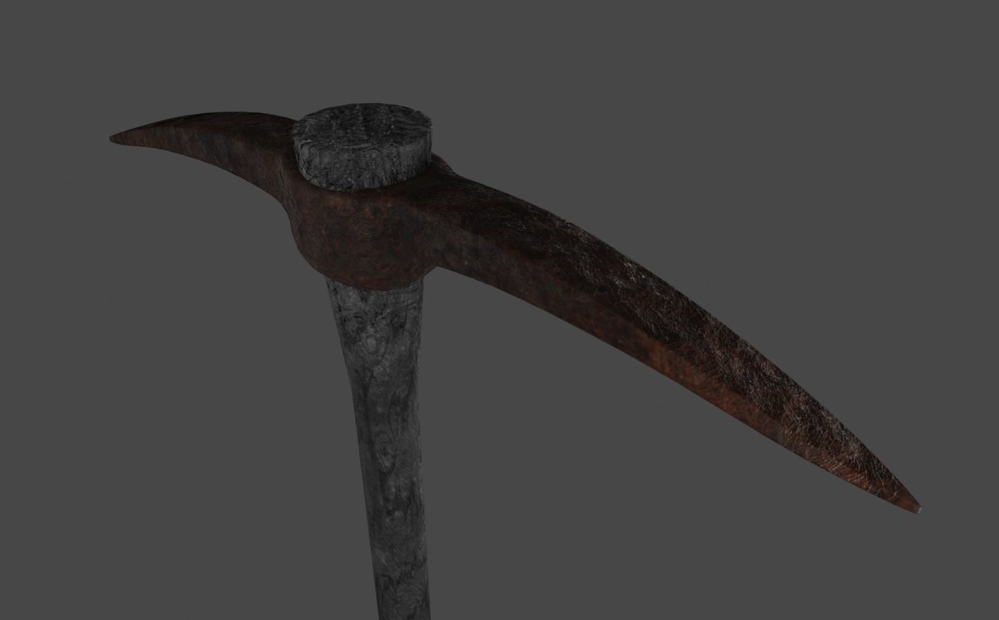 old pickaxe Low-poly 3D model_16