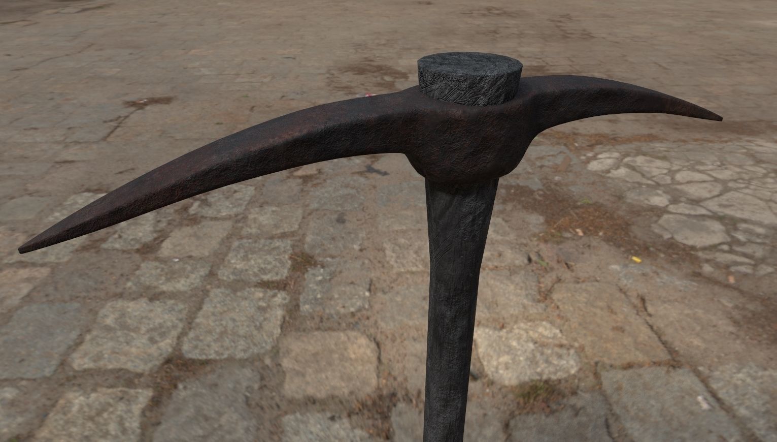 old pickaxe Low-poly 3D model_7
