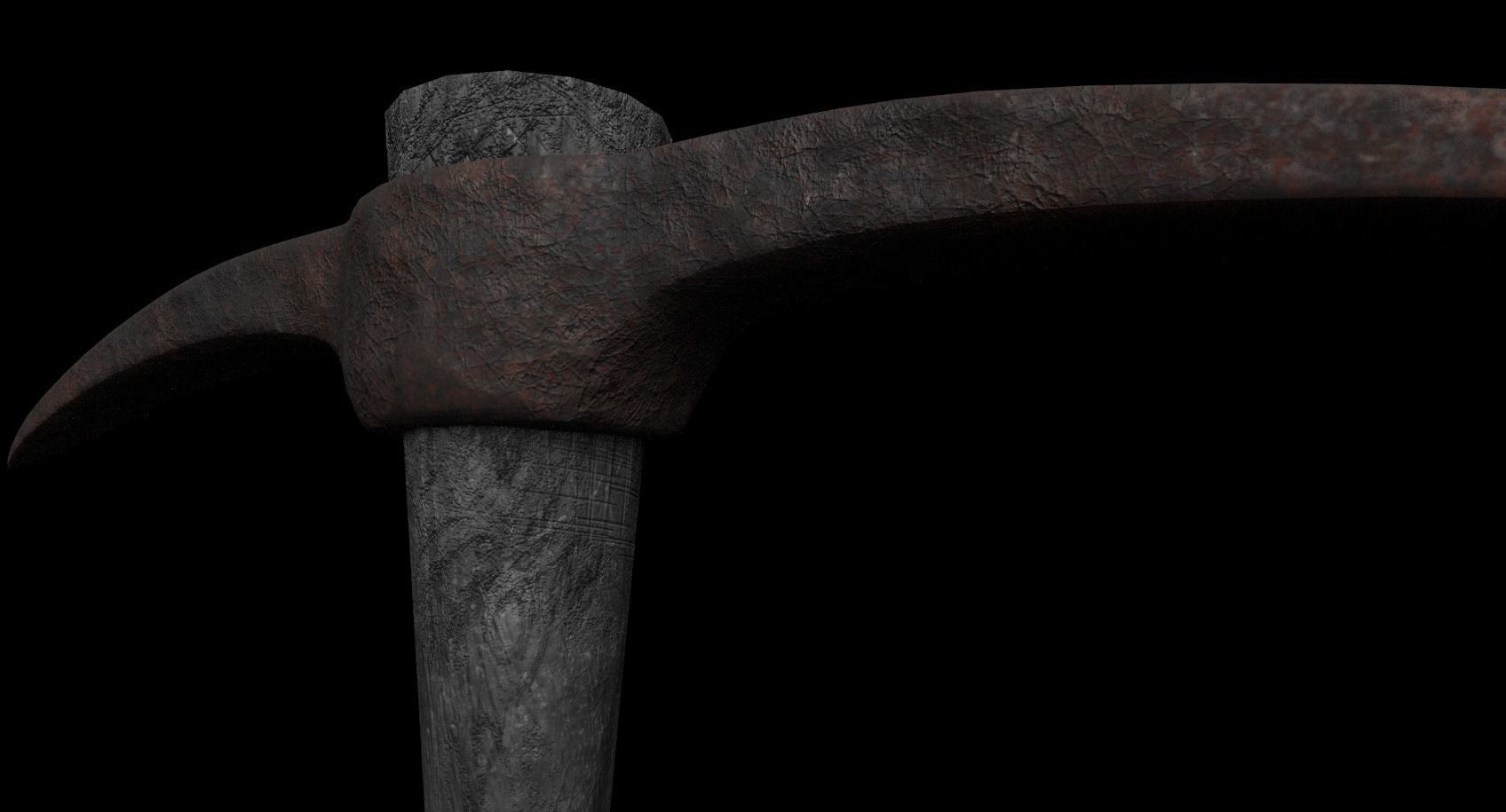 old pickaxe Low-poly 3D model_3