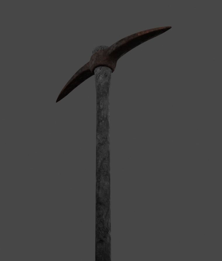 old pickaxe Low-poly 3D model_18