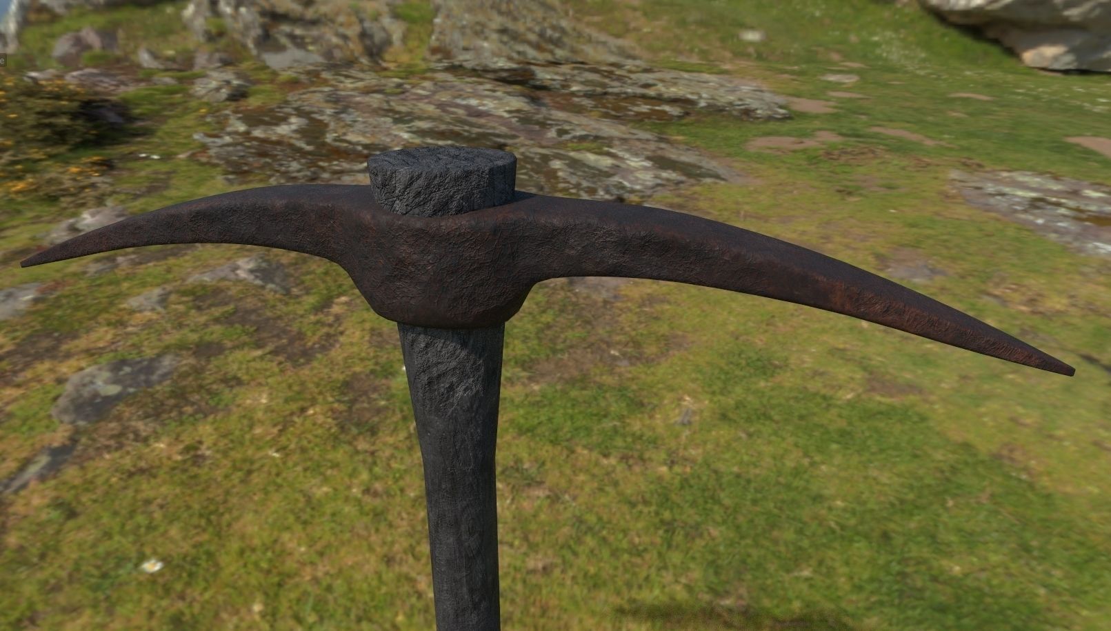 old pickaxe Low-poly 3D model_6