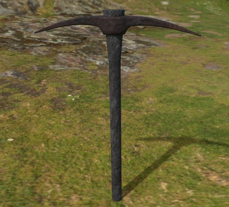 old pickaxe Low-poly 3D model_10