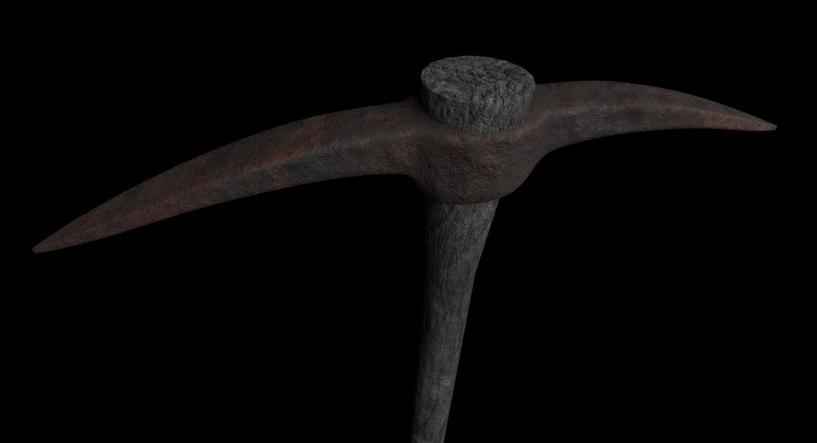 old pickaxe Low-poly 3D model_1