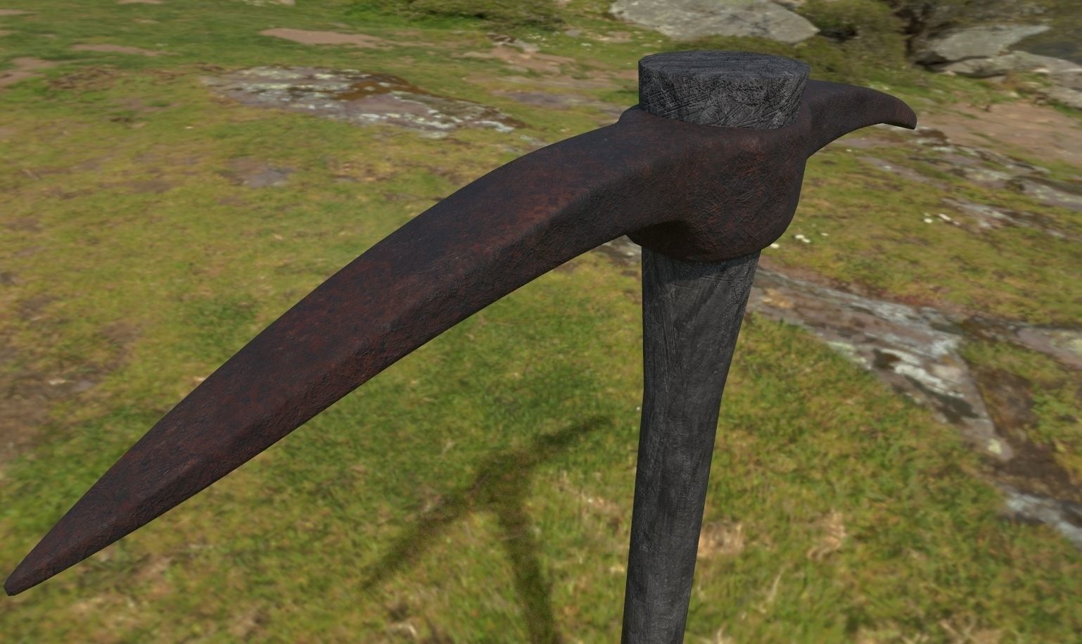 old pickaxe Low-poly 3D model_8