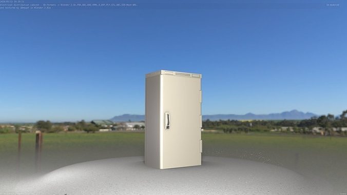 Electrical Distribution Cabinet 3 Low-poly 3D model